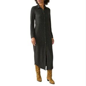 Faherty Legend Heathered Black Twill Sweater Dress XXS